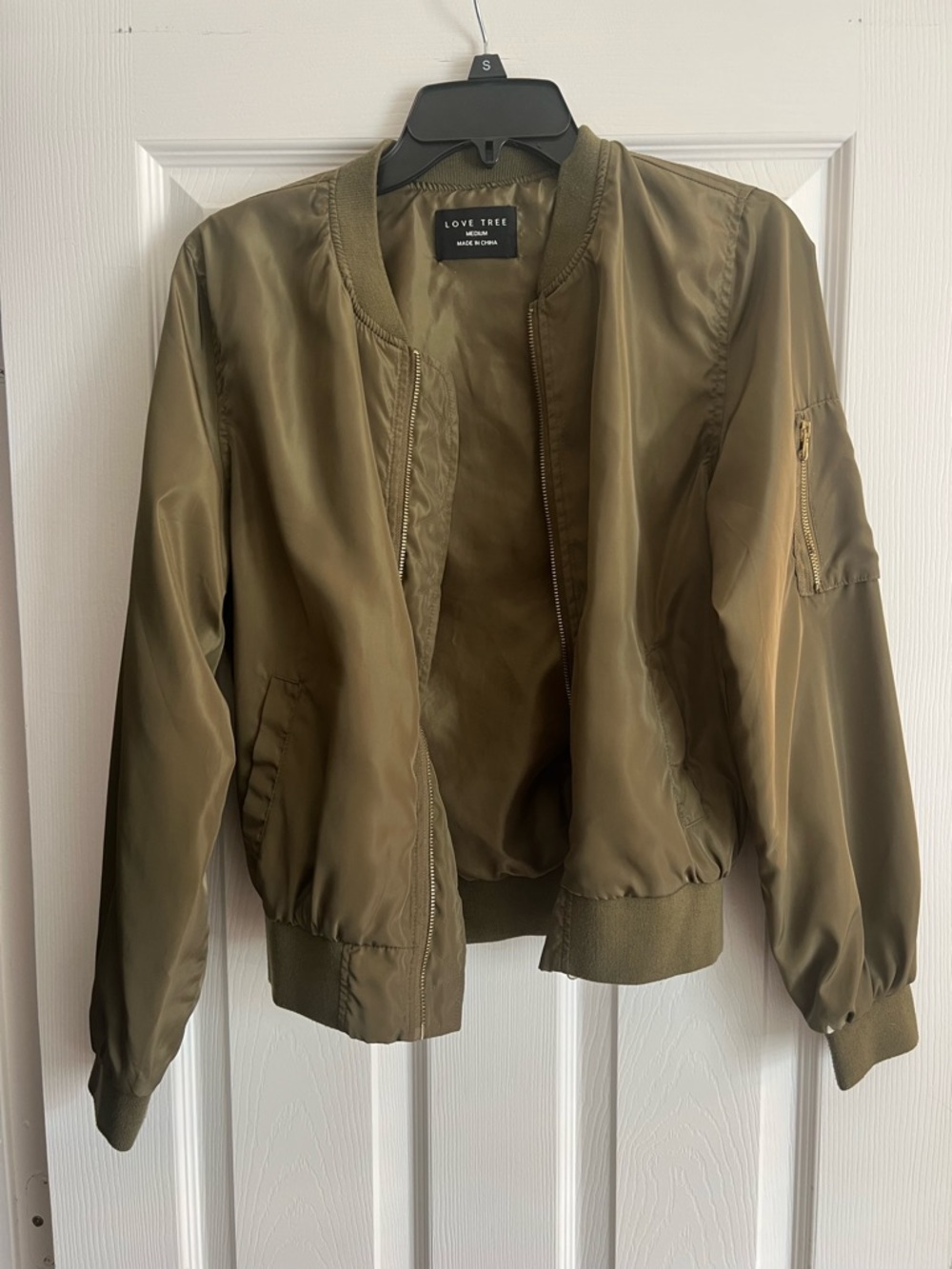 Love Tree Olive Green Lightweight Bomber Jacket